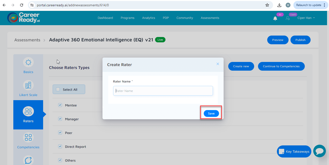 Create Rate Screen