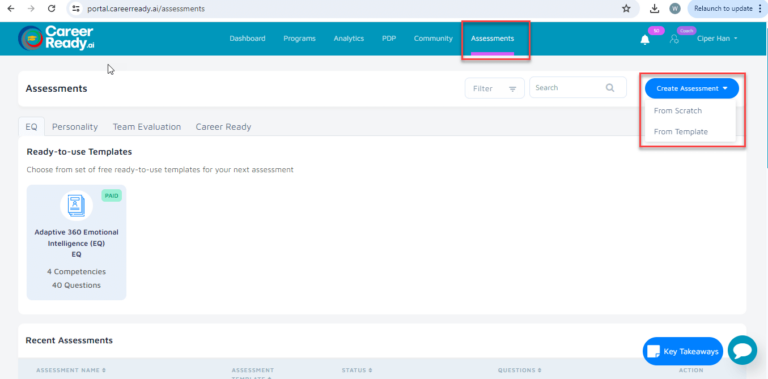How to create custom assessment as a coach | Career Ready.AI